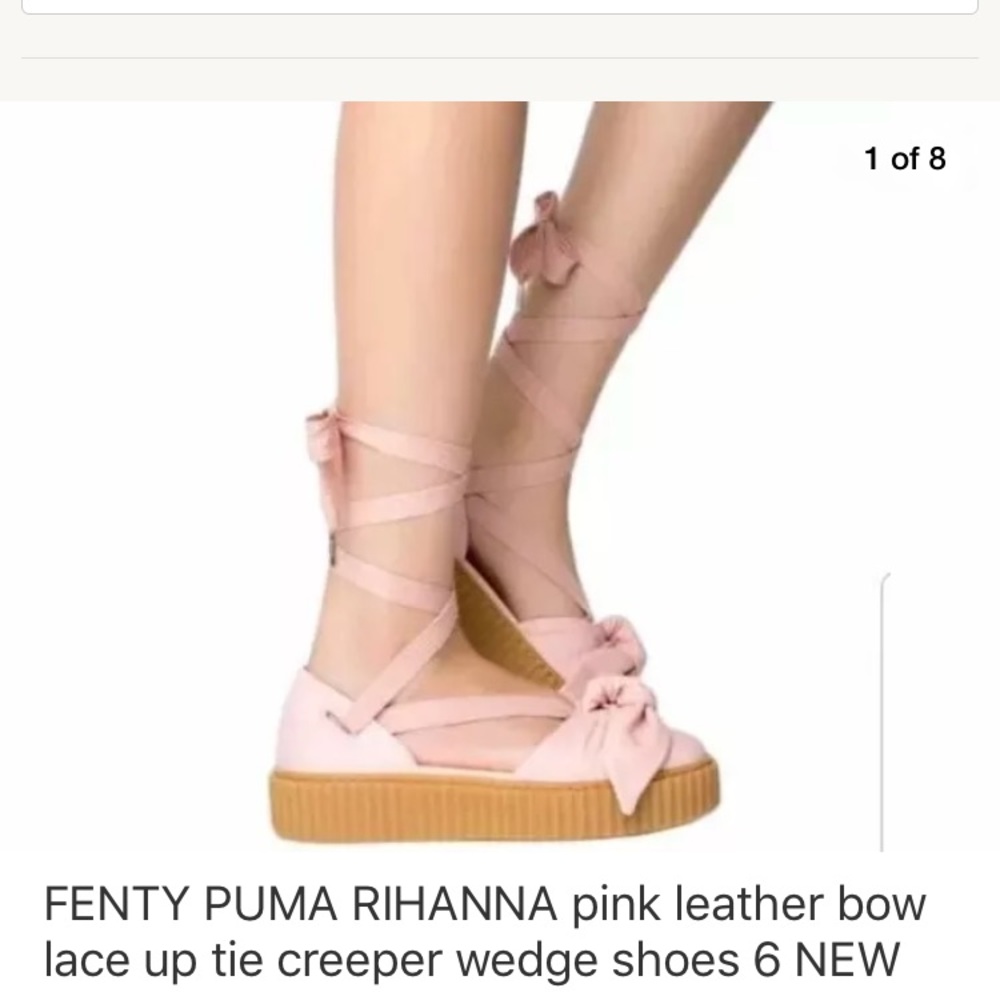 FENTY PUMA RIHANNA pink platform ankle toe shoes 6